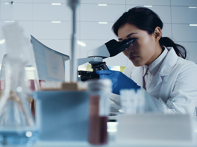 Researcher in their lab
